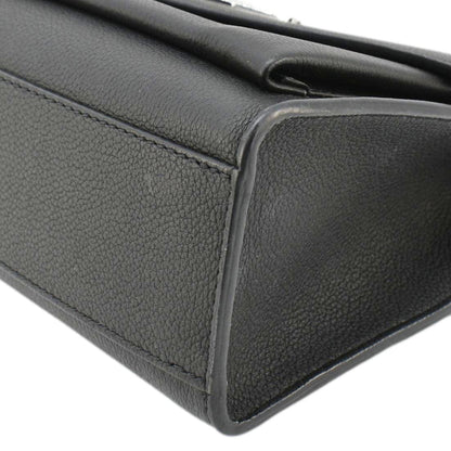 LOUIS VUITTON Mylockme Leather Chain Crossbody Bag Black