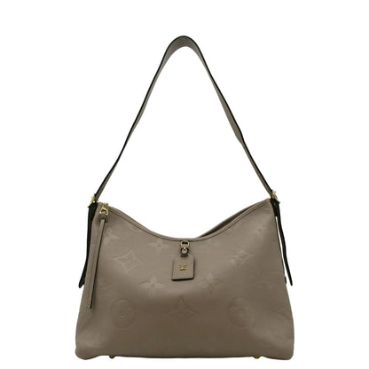 LOUIS VUITTON Carryall MM Monogram Empreinte Shoulder Bag Tourterelle Gray