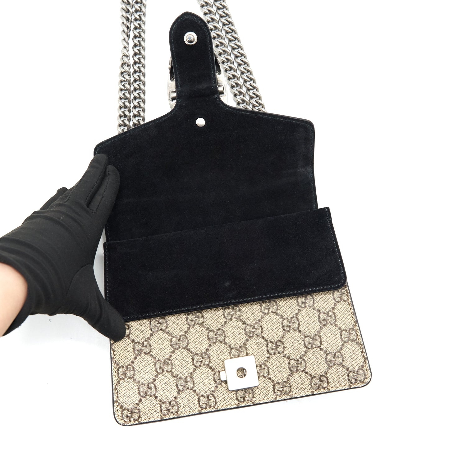 GUCCI DIONYSUS GG SUPREME MINI BAG BLACK