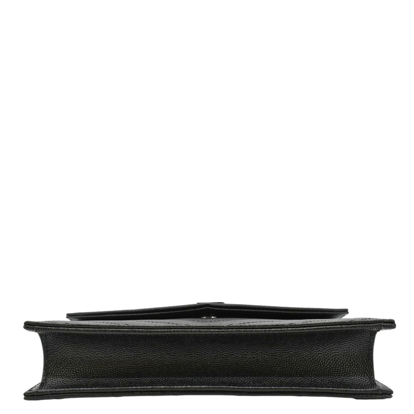 YVES SAINT LAURENT Monogram Envelope Grain De Poudre Leather Crossbody Bag Black