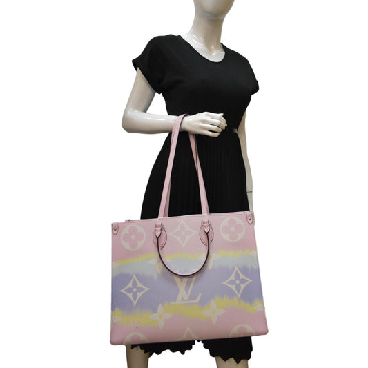 LOUIS VUITTON Escale Onthego GM Monogram Shoulder Bag Pastel Pink