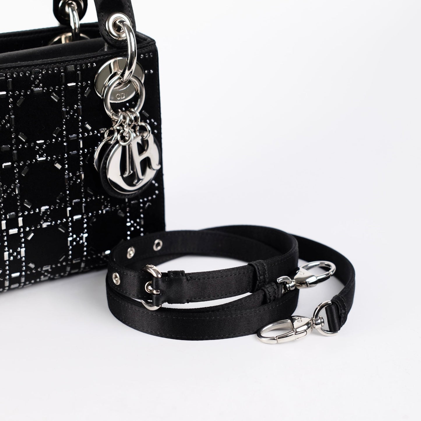 Christian Dior Mini Lady Dior Satin Black