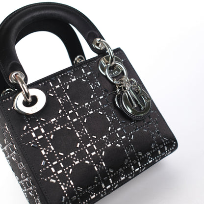 Christian Dior Mini Lady Dior Satin Black