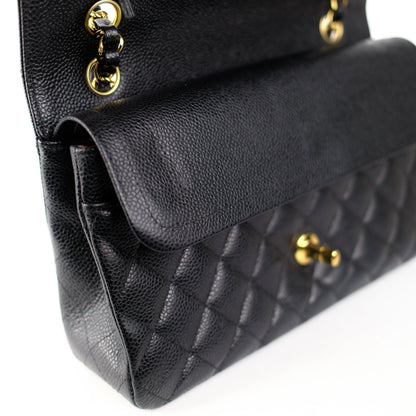 Chanel Medium M/L Caviar Classic Flap Black 23 series