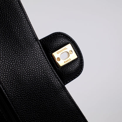 Chanel Medium M/L Caviar Classic Flap Black 23 series