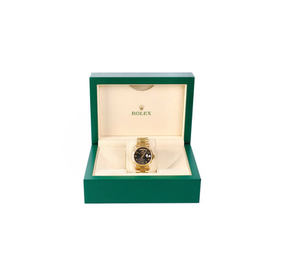 Rolex Day Date 36mm Gold Diamond Bronze Dial Watch