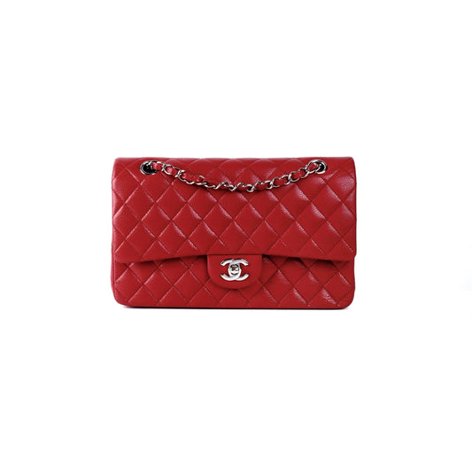 Chanel Classic Flap Medium/Large M/L Caviar Red - Series 14