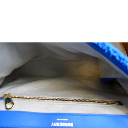 BURBERRY Lola Medium Towel Leather Shoulder Bag Blue