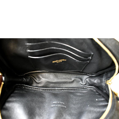 YVES SAINT LAURENT Mini Lou Leather Camera Crossbody Bag Black