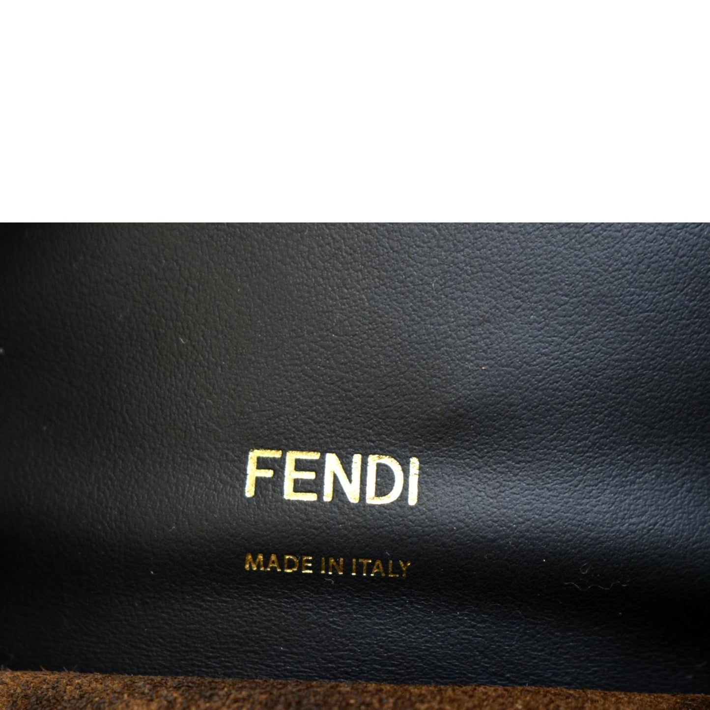 FENDI Kan U Leather Shoulder Bag Black