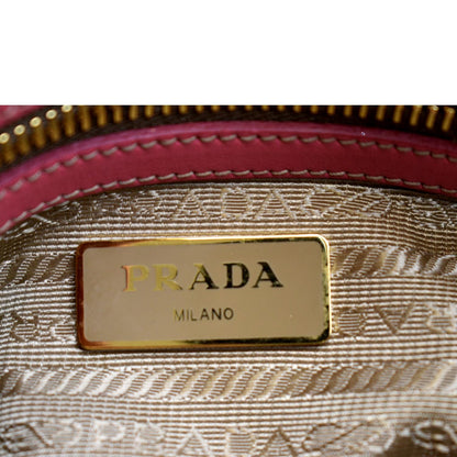 PRADA Jacquard Fabric Trim Crossbody Bag Brown