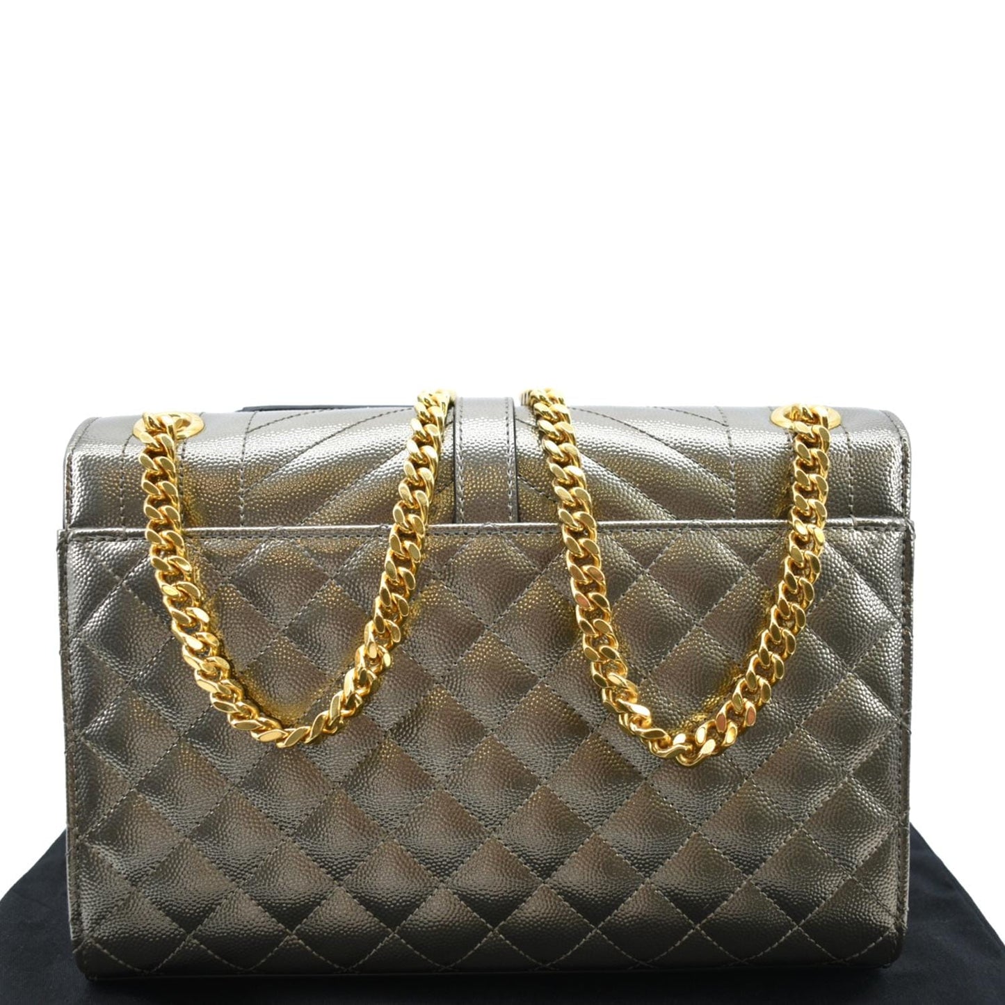 YVES SAINT LAURENT Envelope Medium Matelasse Leather Shoulder Bag Metallic