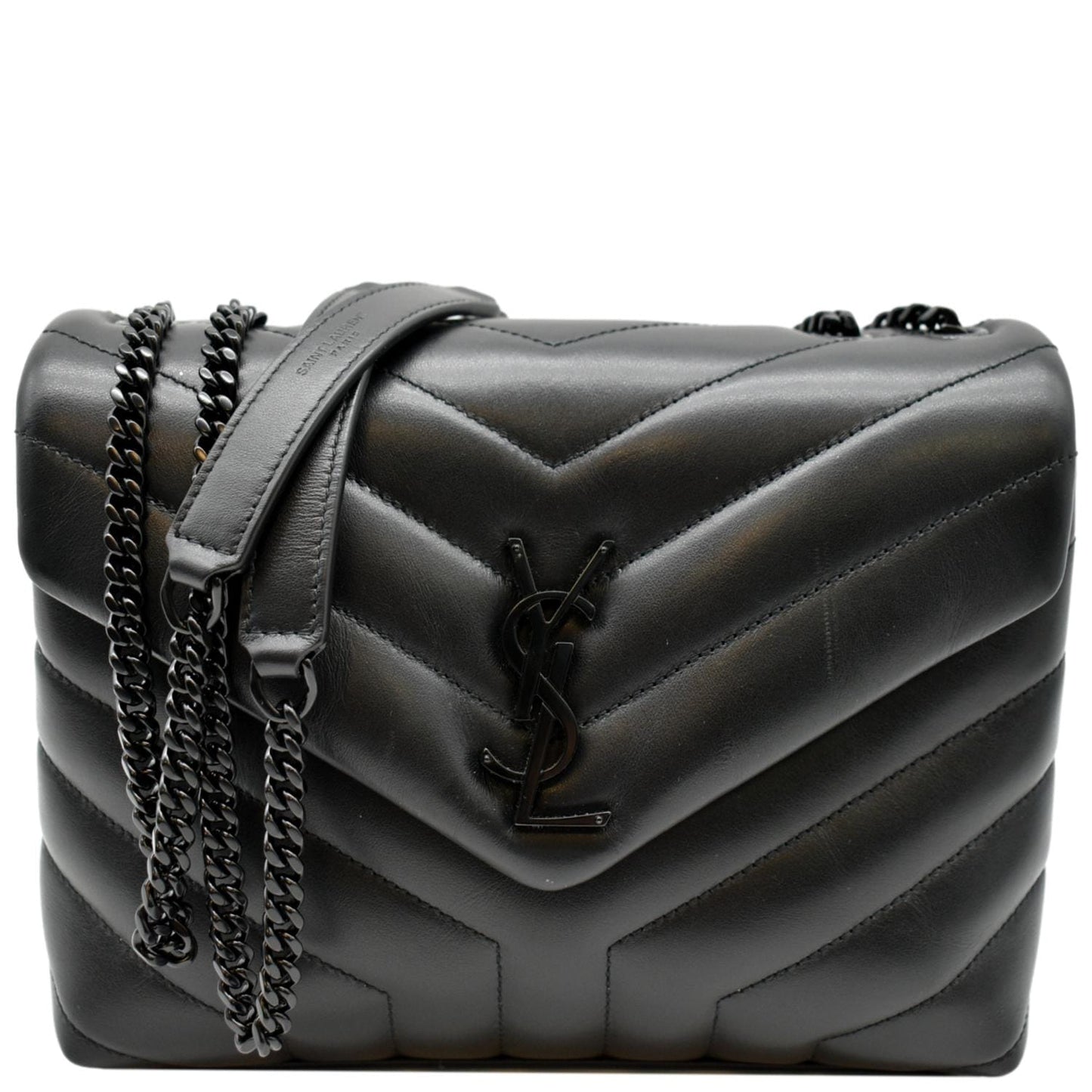 YVES SAINT LAURENT Loulou Small Calfskin Leather Shoulder Bag Black