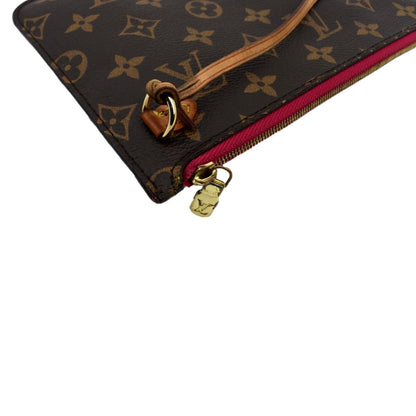 LOUIS VUITTON  Neverfull Monogram Canvas Pochette Wristlet Pouch Brown