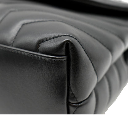 YVES SAINT LAURENT Loulou Small Calfskin Leather Shoulder Bag Black