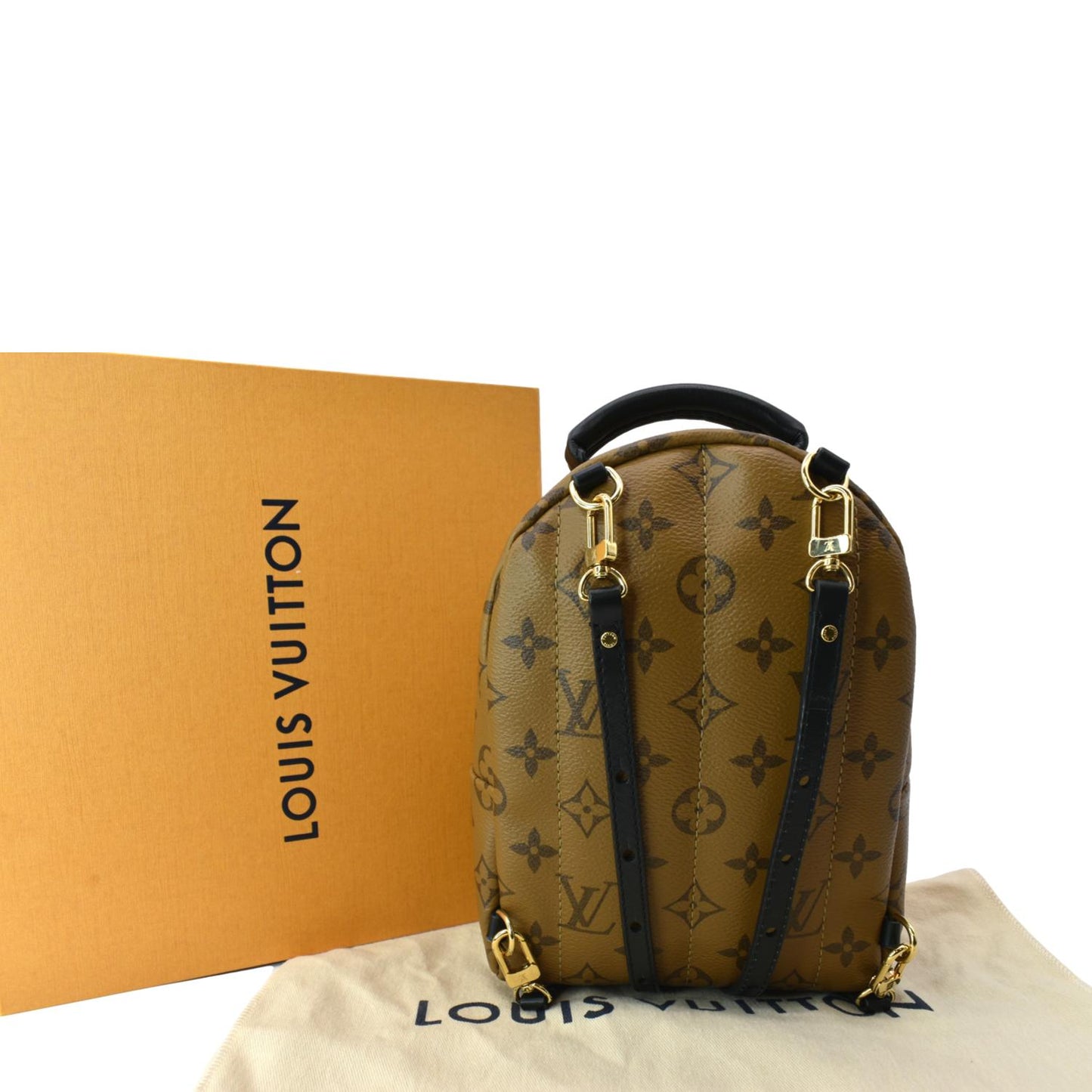 LOUIS VUITTON Palm Springs Mini Monogram Reverse Canvas Backpack Bag Brown