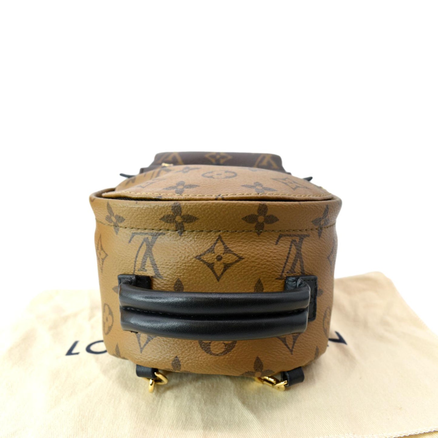 LOUIS VUITTON Palm Springs Mini Monogram Reverse Canvas Backpack Bag Brown