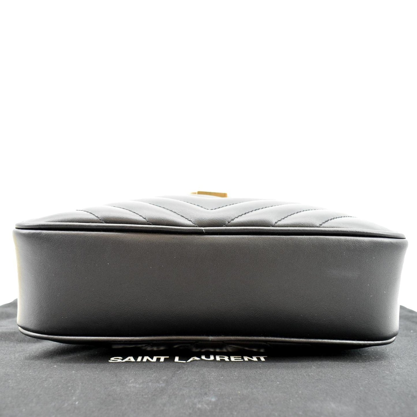 YVES SAINT LAURENT Lou Camera Chevron Leather Crossbody Bag Black