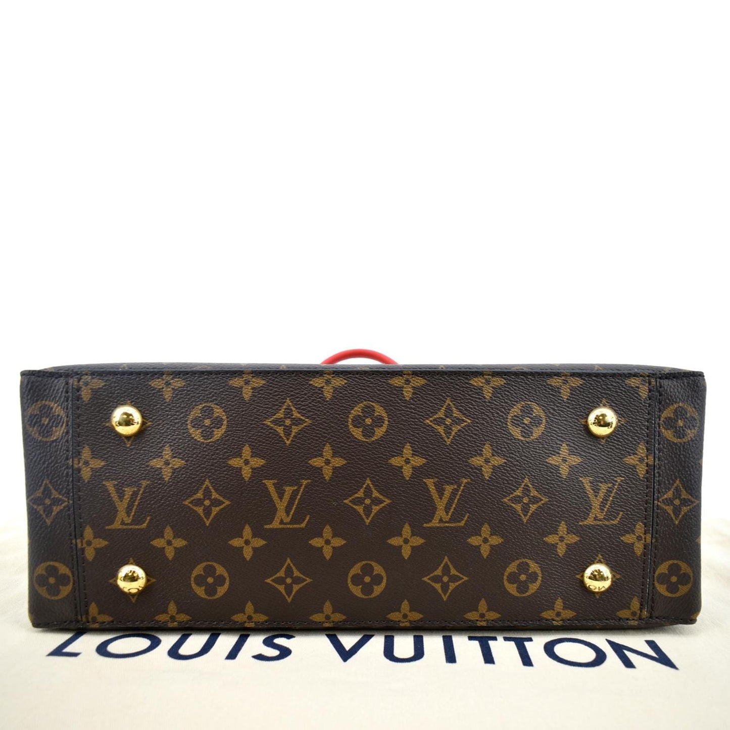 LOUIS VUITTON Flower Monogram Canvas Tote Shoulder Bag Cerise
