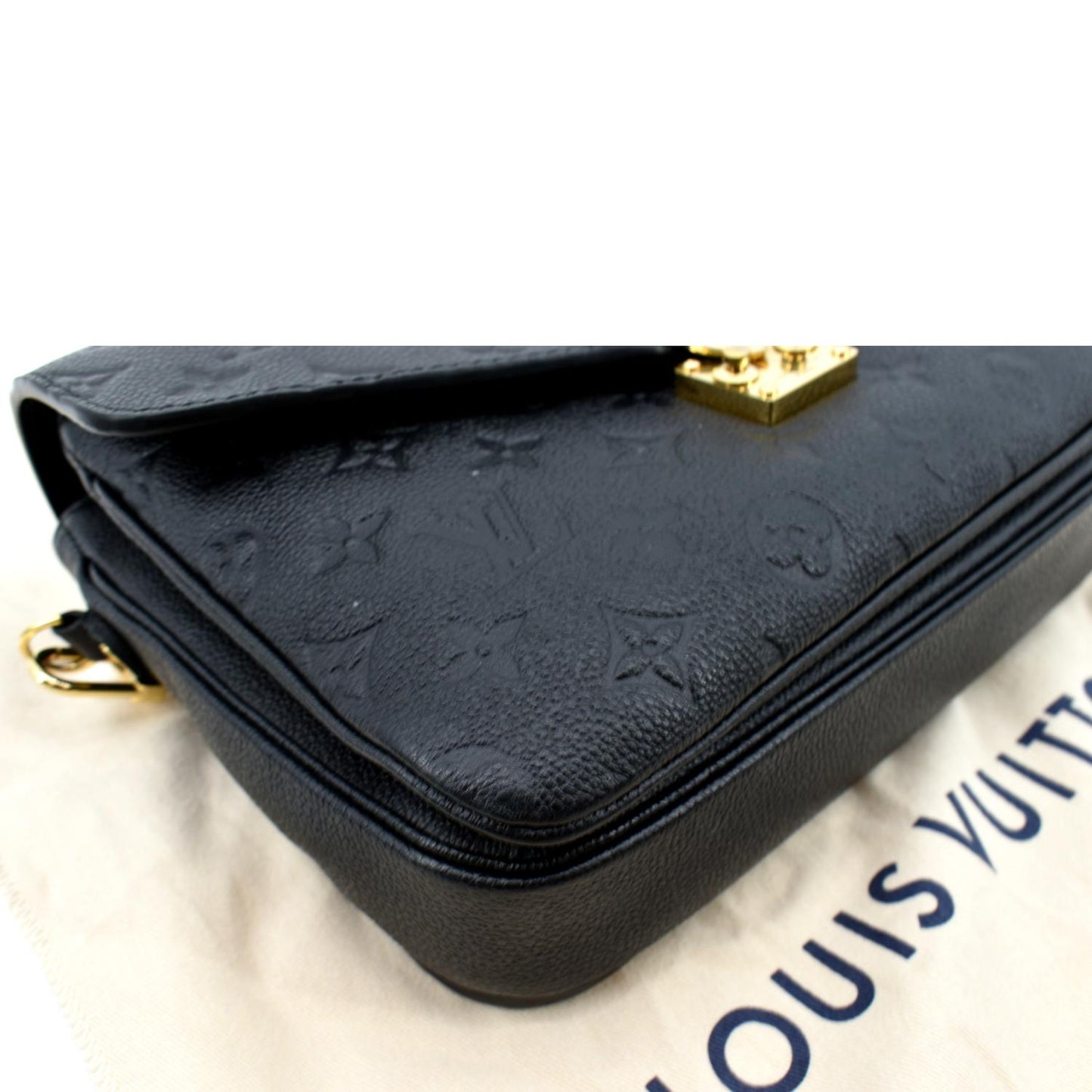 LOUIS VUITTON Metis Pochette Empreinte Leather Crossbody Bag Black