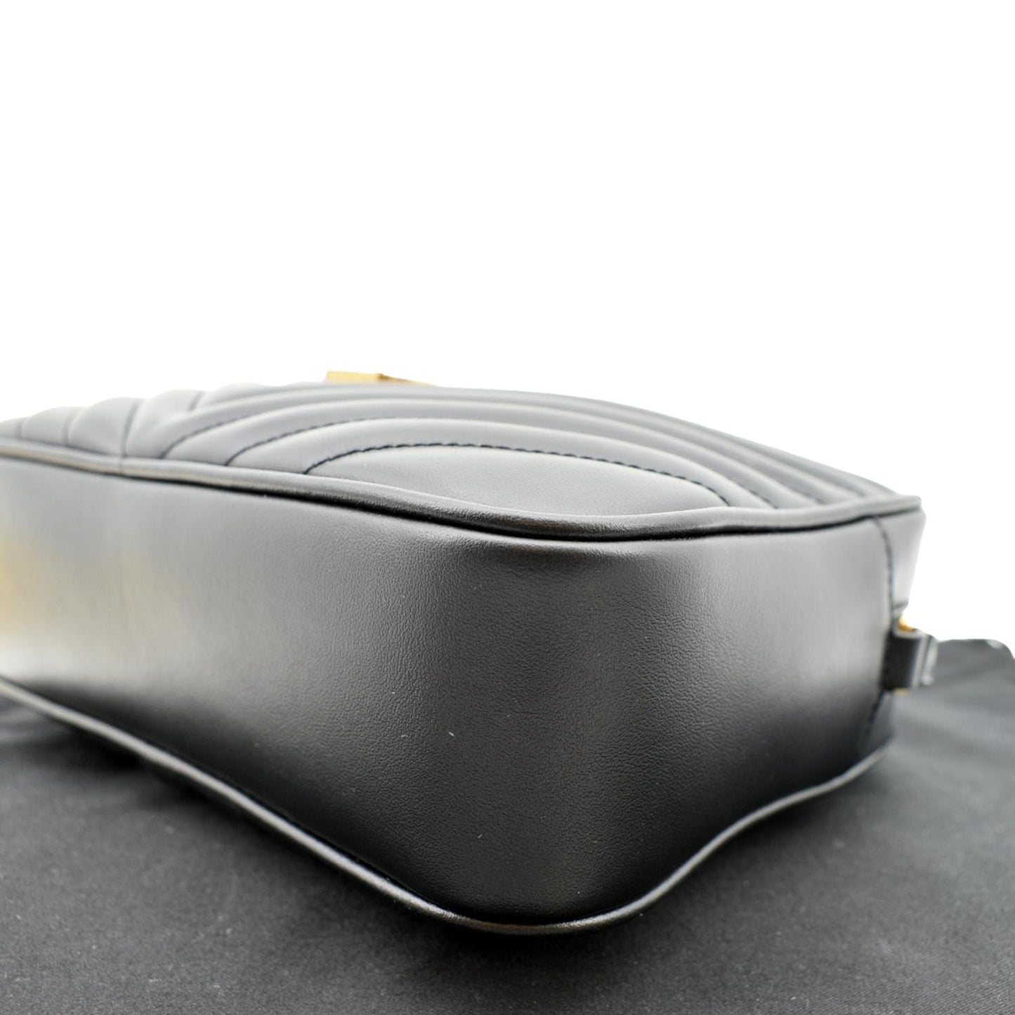 YVES SAINT LAURENT Lou Camera Chevron Leather Crossbody Bag Black