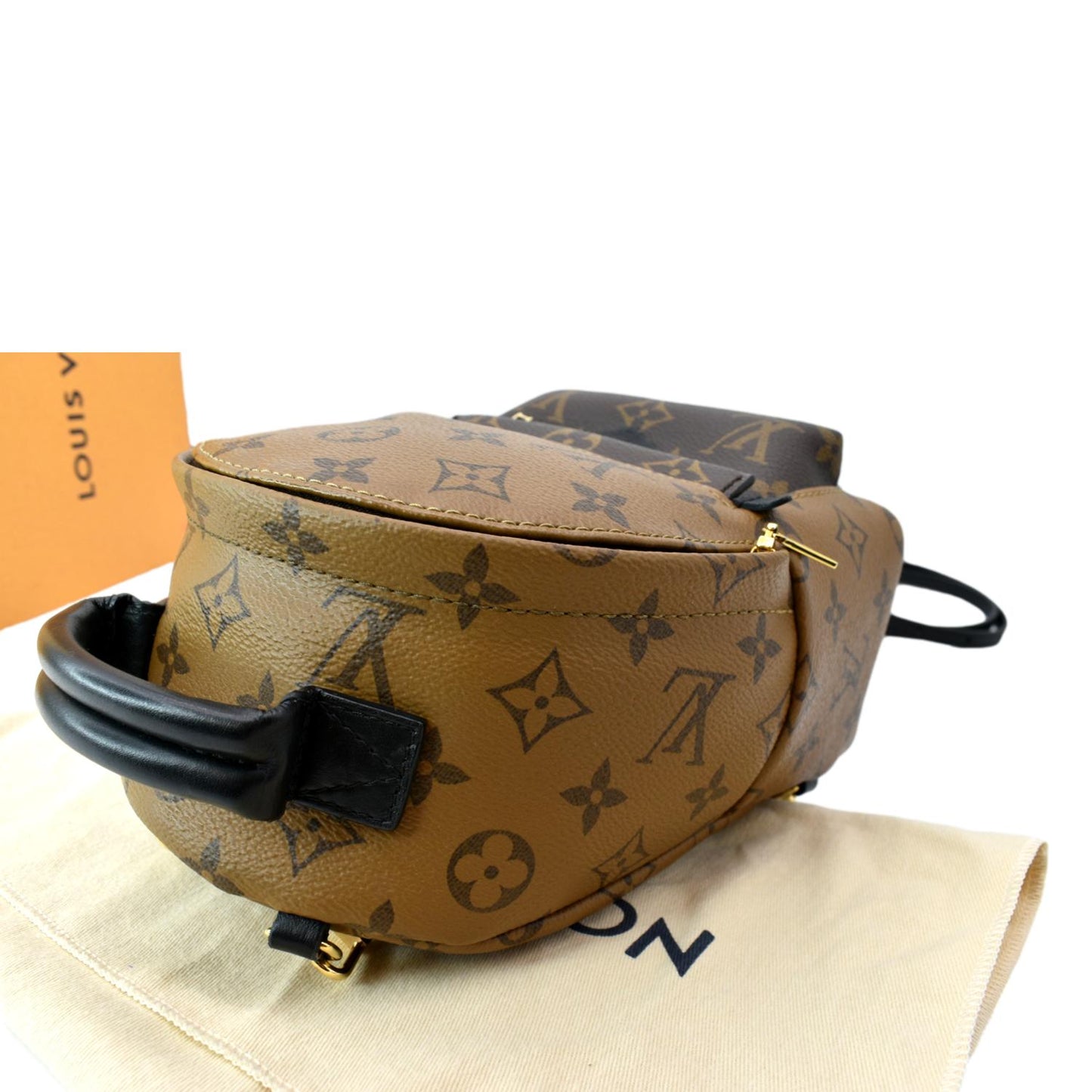 LOUIS VUITTON Palm Springs Mini Monogram Reverse Canvas Backpack Bag Brown