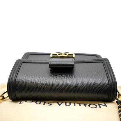 LOUIS VUITTON Dauphine MM Epi Leather Shoulder Bag Black