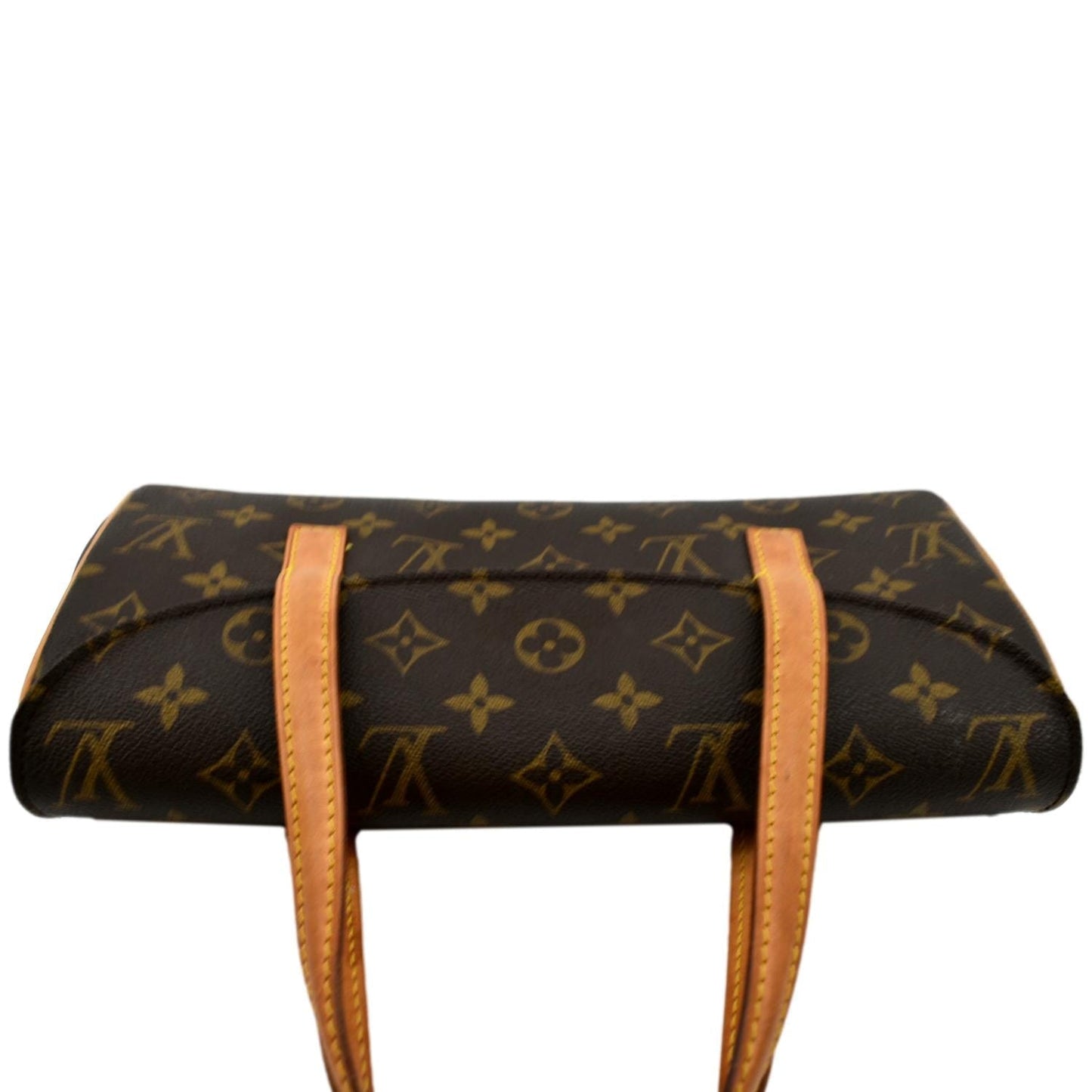 LOUIS VUITTON Sonatine Monogram Canvas Satchel Bag Brown