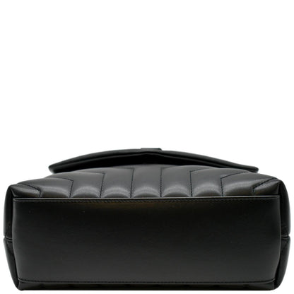YVES SAINT LAURENT Loulou Small Calfskin Leather Shoulder Bag Black