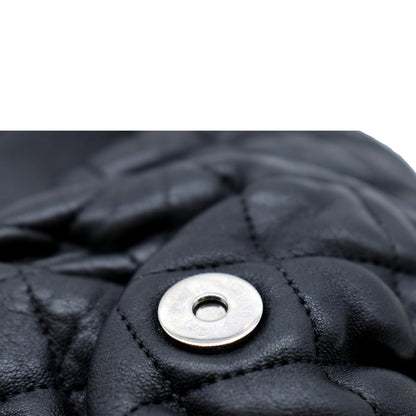 CHANEL CC Chain Around Flap Quilted Leather Crossbody Bag Black