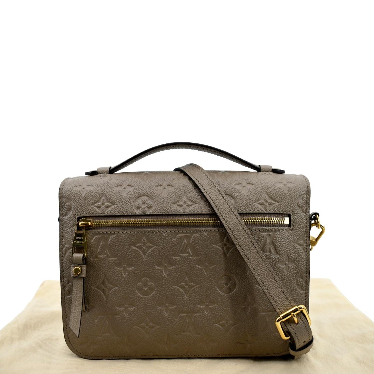 LOUIS VUITTON Metis Pochette Empreinte Leather Crossbody Bag Tourterelle