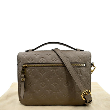 LOUIS VUITTON Metis Pochette Empreinte Leather Crossbody Bag Tourterelle