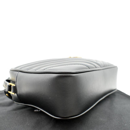 YVES SAINT LAURENT Lou Camera Chevron Leather Crossbody Bag Black