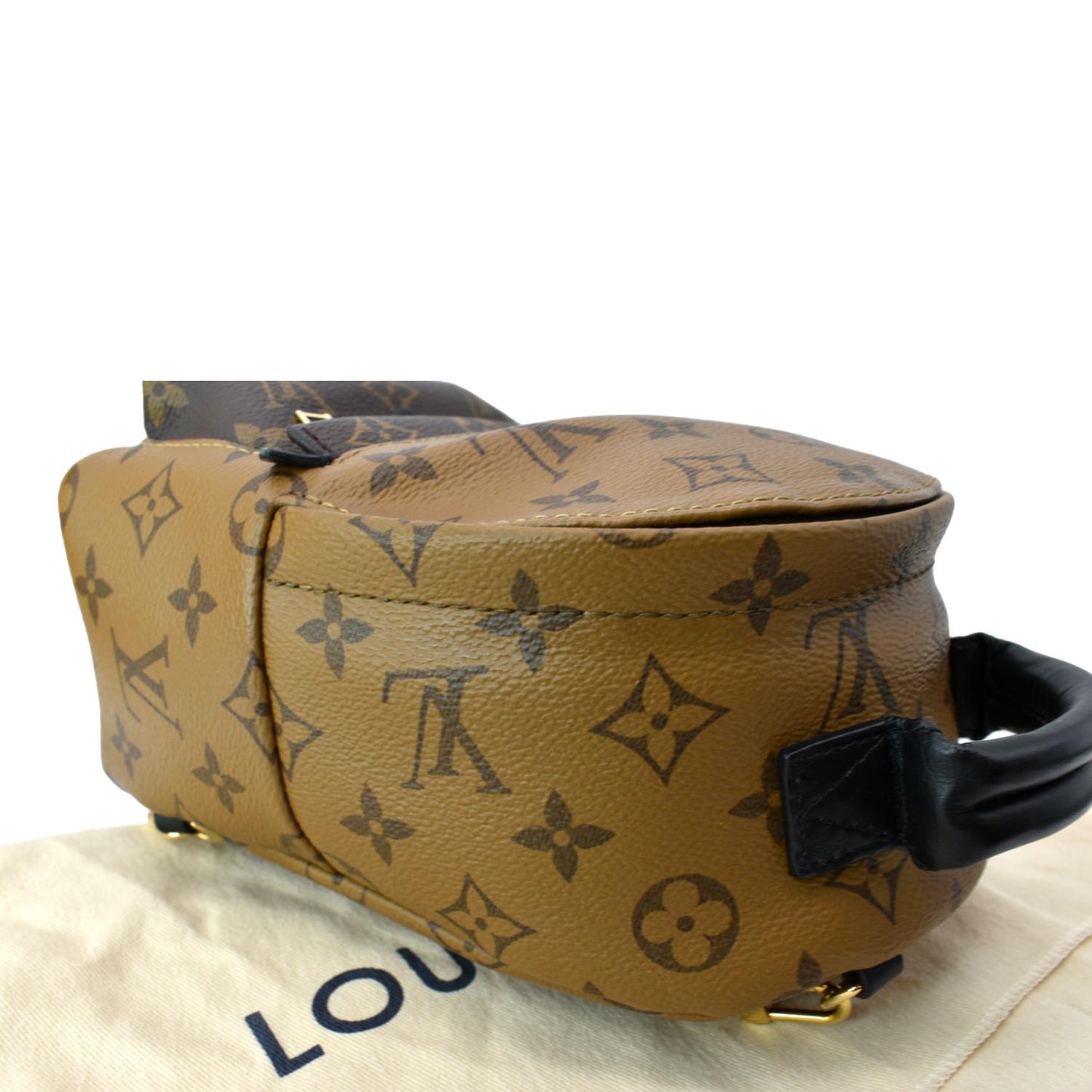 LOUIS VUITTON Palm Springs Mini Monogram Reverse Canvas Backpack Bag Brown