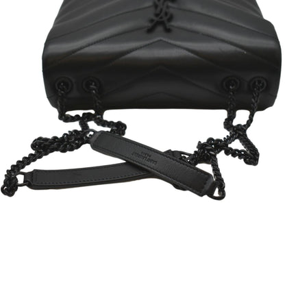 YVES SAINT LAURENT Loulou Small Calfskin Leather Shoulder Bag Black