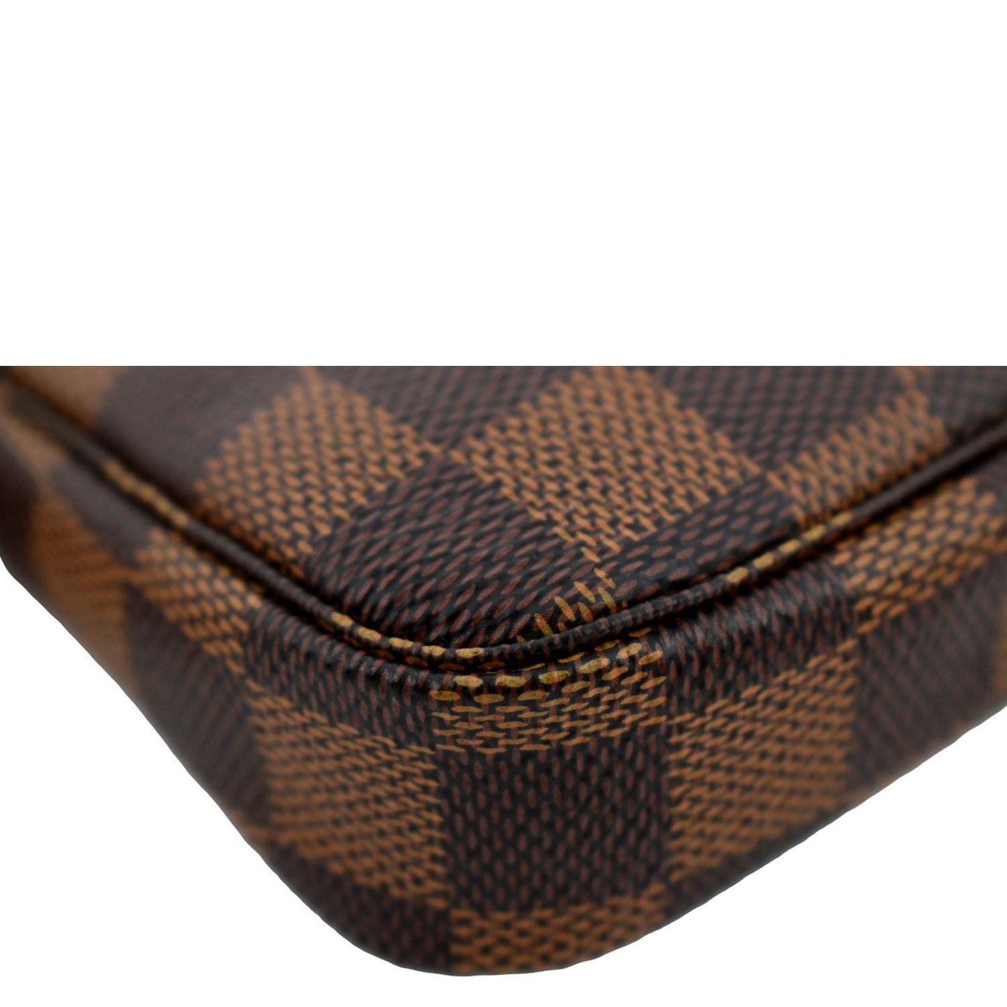 LOUIS VUITTON Mini Pochette Damier Ebene Accessories Pouch Brown