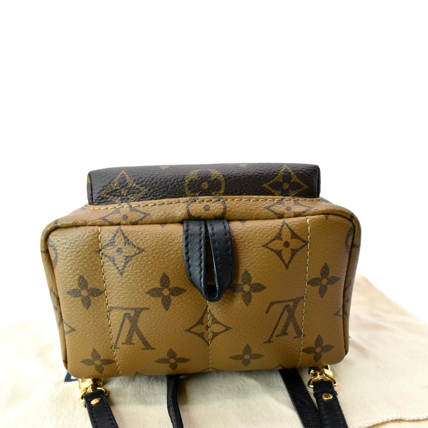 LOUIS VUITTON Palm Springs Mini Monogram Reverse Canvas Backpack Bag Brown