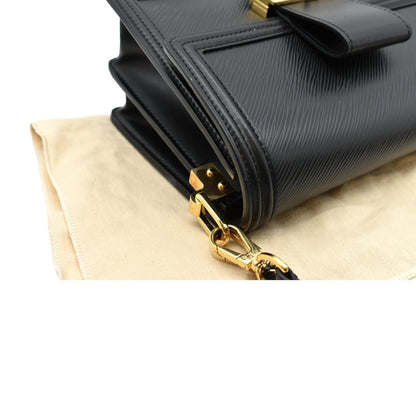 LOUIS VUITTON Dauphine MM Epi Leather Shoulder Bag Black