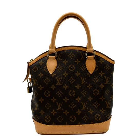 LOUIS VUITTON Lockit Vertical PM Monogram Canvas Tote Bag Brown
