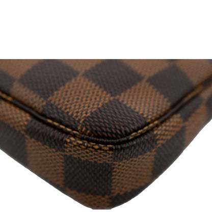 LOUIS VUITTON Mini Pochette Damier Ebene Accessories Pouch Brown