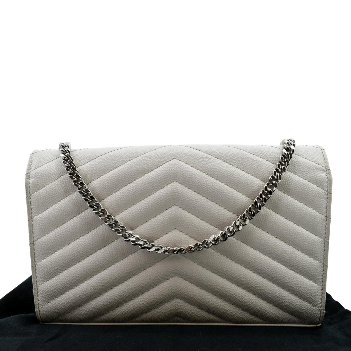 YVES SAINT LAURENT Grain De Poudre Envelope Chain Bag White