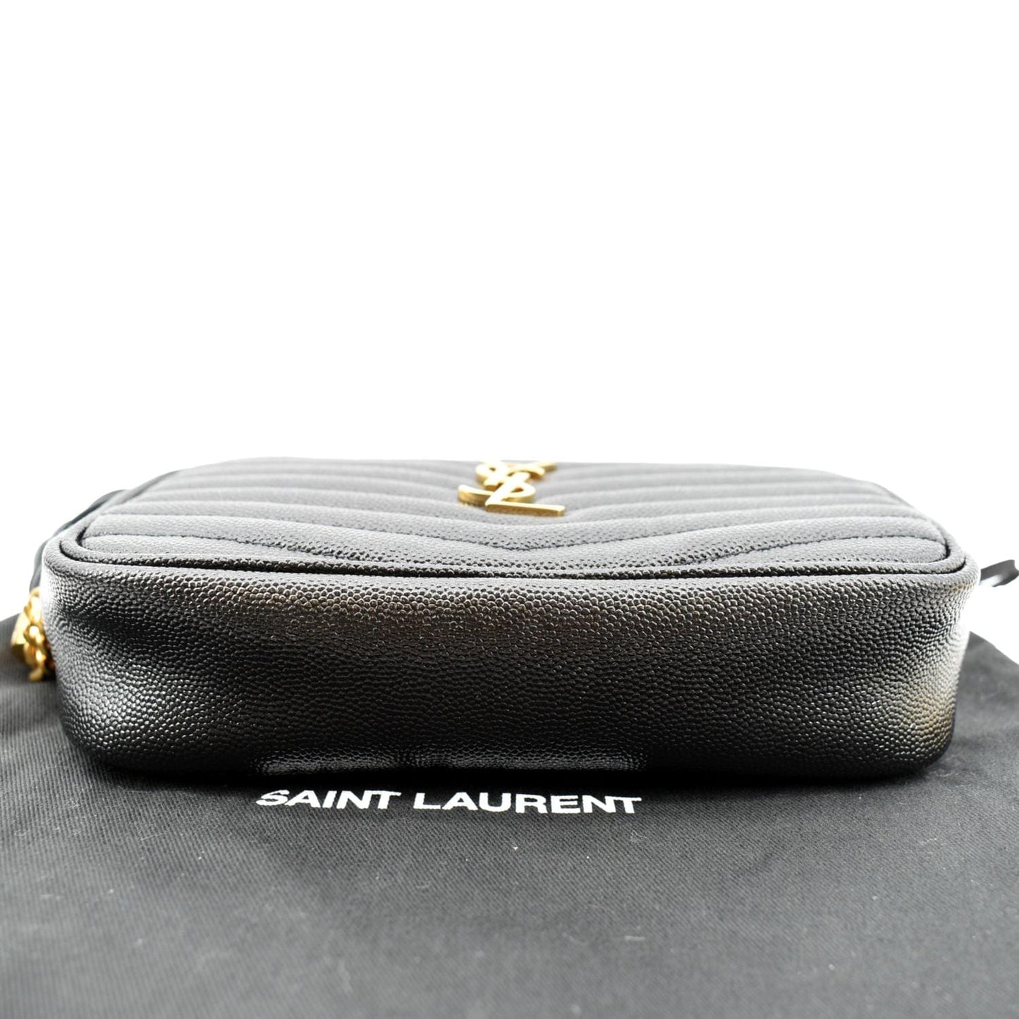 YVES SAINT LAURENT Mini Lou Leather Camera Crossbody Bag Black
