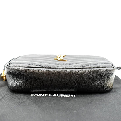 YVES SAINT LAURENT Mini Lou Leather Camera Crossbody Bag Black