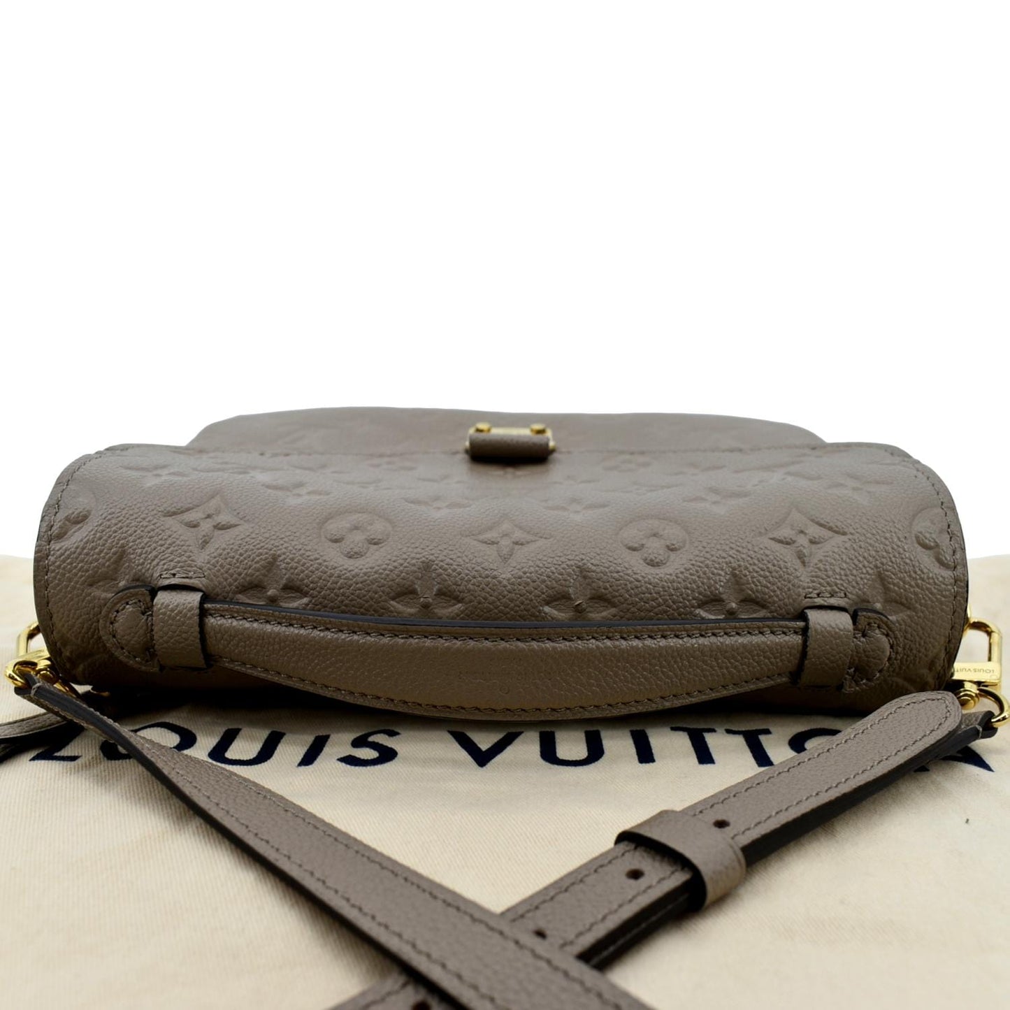 LOUIS VUITTON Metis Pochette Empreinte Leather Crossbody Bag Tourterelle