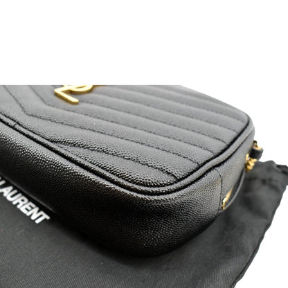 YVES SAINT LAURENT Mini Lou Leather Camera Crossbody Bag Black