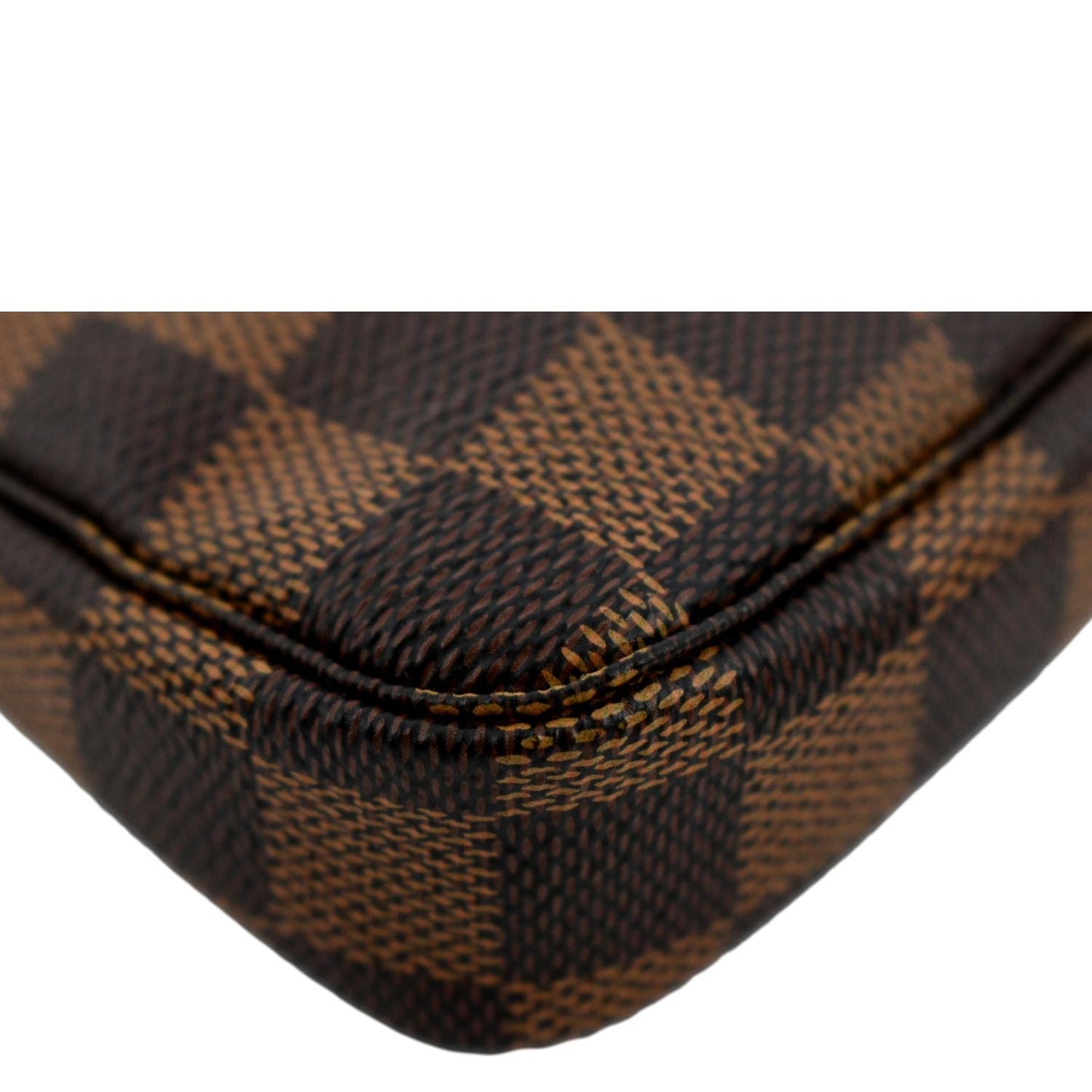 LOUIS VUITTON Mini Pochette Damier Ebene Accessories Pouch Brown