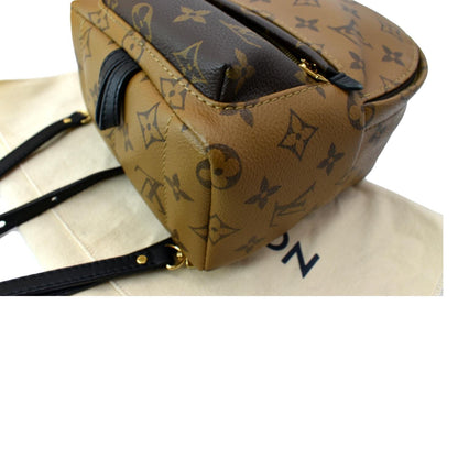 LOUIS VUITTON Palm Springs Mini Monogram Reverse Canvas Backpack Bag Brown