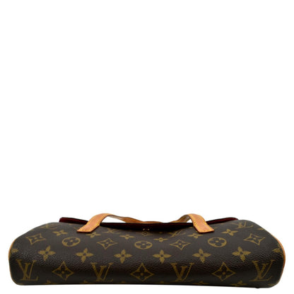 LOUIS VUITTON Sonatine Monogram Canvas Satchel Bag Brown