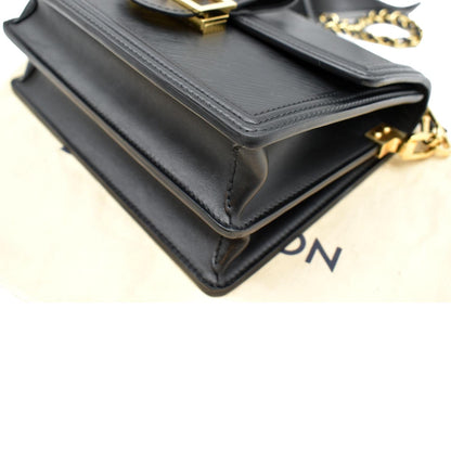 LOUIS VUITTON Dauphine MM Epi Leather Shoulder Bag Black