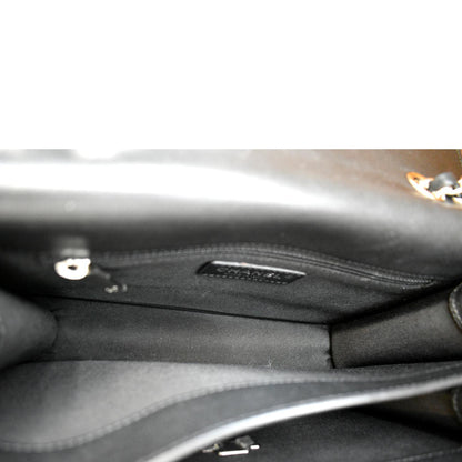 CHANEL Box CC Flap Quilted Leather Shoulder Bag Black